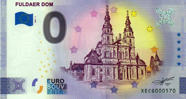 0 euro Fuldaer Dom 2021-1 zeroeuro souvenir schein germany