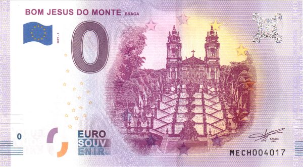 0 euro banknote BOM JESUS DO MONTE 2019-1 zero euro souvenir portugal