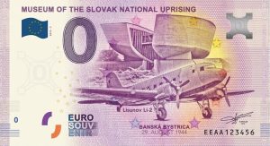 0 euro banknote slovakia museum of the slovak national uprising 2019-3 0 euro souvenir slovensko