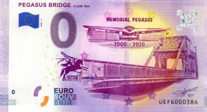 0 euro banknotes souvenir Pegasus Bridge 2020-2 zero euro