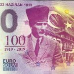 0 euro souvenir AMASYA – 22 HAZIRAN 1919 2019-1 zero euro bankovka turecko
