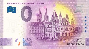 0 euro souvenir Abbaye aux Hommes – Caen 2022-1 banknotes france