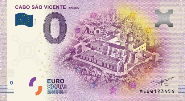 0 euro souvenir Cabo Sao Vicente 2019-2 sagres zero euro banknote