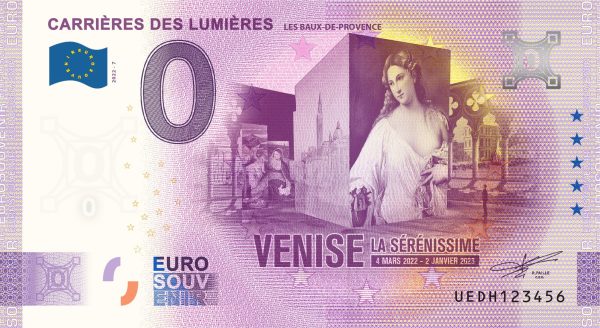 0 euro souvenir Carrières des Lumières 2022-7 zeroeuro banknotes france