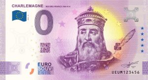 0 euro souvenir Charlemagne 2021-8 zero euro banknote france