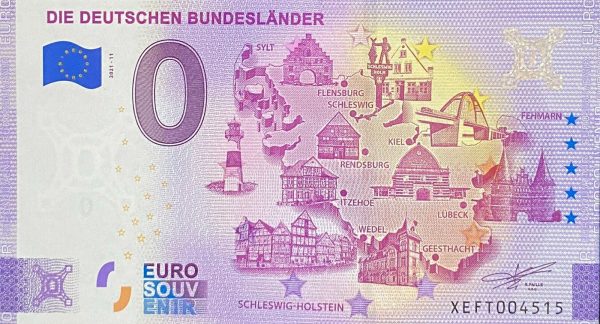 0 euro souvenir Die Deutschen Bundesländer 2021-11 zeroeuro schein germany banknote