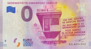 0 euro souvenir Gedenkstätte Checkpoint Charlie 2020-2 0 euro banknote