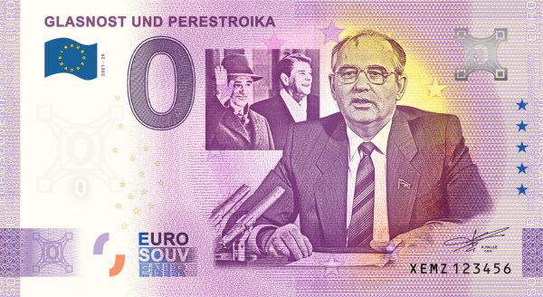 0 euro souvenir Glasnost und Perestroika 2021-29 zeroeuro schein germany banknote
