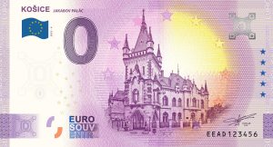0 euro souvenir Jakabov palác 2022-4 zeroeuro bankovka slovensko
