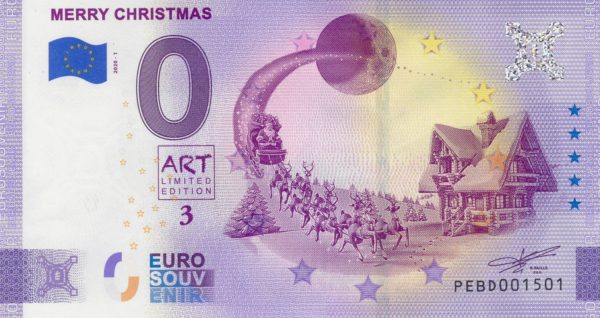 0 euro souvenir Merry Christmas 2020-1 zeroeuro banknote Holland