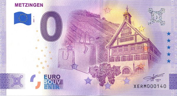 0 euro souvenir Metzingen 2021-1 zeroeuro banknote germany