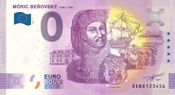 0 euro souvenir Móric Beňovský 2021-4 zeroeuro bankovka slovensko
