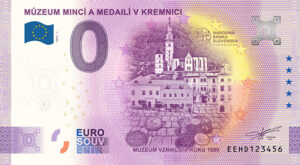 0 euro souvenir Múzeum mincí a medailí v Kremnici 2025-1 bankovka slovensko