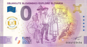 0 euro souvenir Objavujte Slovensko Explore Slovakia 2025-3 10th anniversary