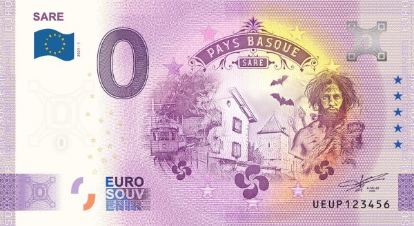 0 euro souvenir Sare 2021-1 zeroeuro banknotes france