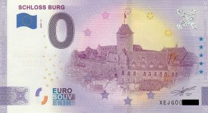 0 euro souvenir Schloss Burg 2020-11 Anniversary zero euro banknote germany