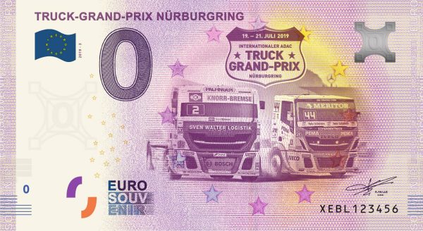0 euro souvenir Truck-Grand-Prix Nürburgring 2019-3 banknote france billet