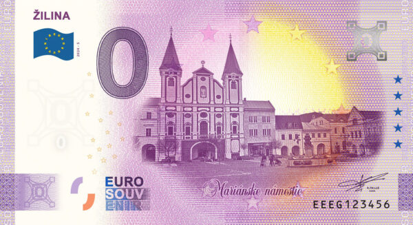 0 euro souvenir Žilina 2024-5 bankovka slovensko