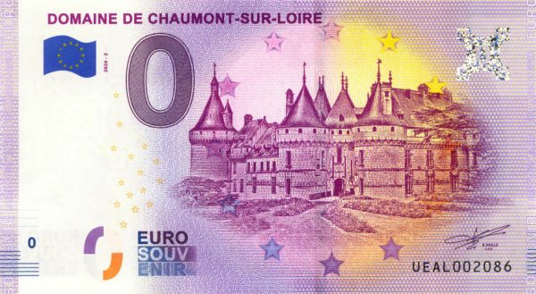 0 euro souvenir banknote Domaine de Chaumont-sur-Loire 2020-2 zeroeuro