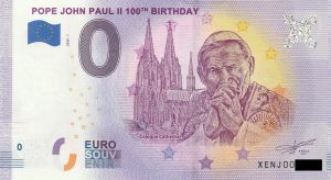0 euro souvenir banknote Pope John Paul II 100th Birthday 2020-1 germany
