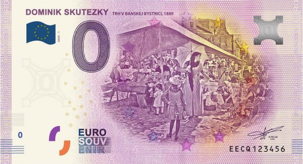 0 euro souvenir dominik skutecky 2020-1 skutezky bankovka slovensko