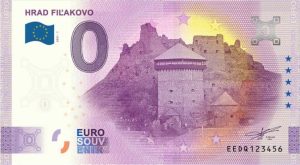 0 euro souvenir hrad filakovo 2021-1 zeroeuro bankovka slovensko