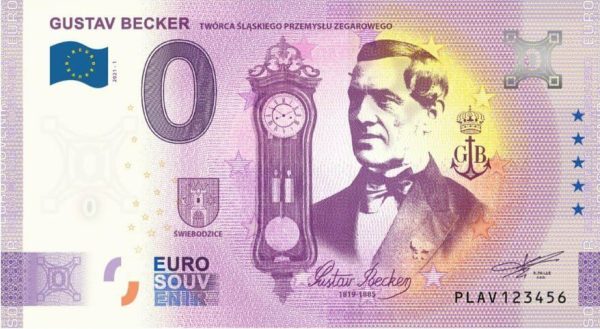 0 euro souvenir poland Gustav Becker 2021-1 zeroeuro banknotes