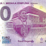 0 euro souvenri Historická 1. medaila Zemplína Pavol Regenda 2022-2 slovenska bankovka s podpisom