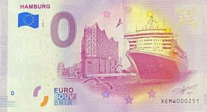 0 eurove bankovky Hamburg 2020-1 zero euro souvenir schein germany