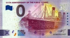 111th Anniversary of the R.M.S Titanic 2022-1 0 euro souvenir germany banknotes