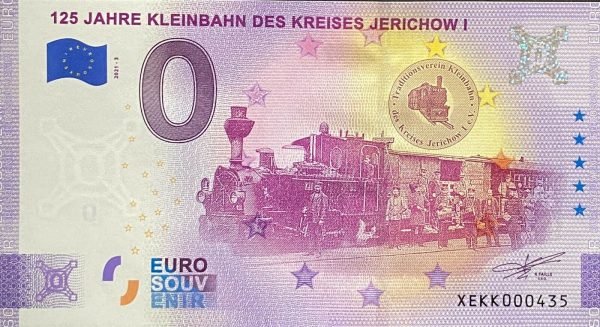 125 Jahre Kleinbahn des Kreises Jerichow I 2021-3 0 euro souvenir banknotes germany