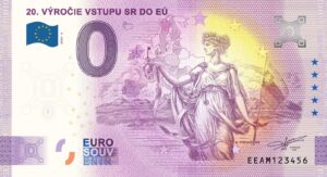 20. výročie vstupu SR do EÚ 2024-8 0 euro souvenir bankovka slovensko