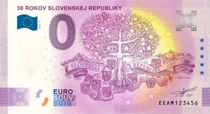 30 rokov Slovenskej republiky 2023-6 0 euro souvenir banknotes slovensko