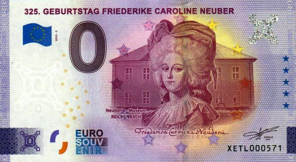 325. geburtstag friederike caroline neuber 2022-3 0 euro souvenir banknotes germany