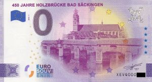 450 Jahre Holzbrücke Bad Säckingen 2022-1 0 euro souvenir banknotes germany