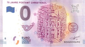 70 Jahre Postamt Christkindl 2019-1 zero euro souvenir banknote austria