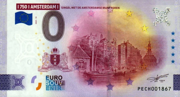750 Jaar Amsterdam 2025-10 0 euro souvenir netherlands