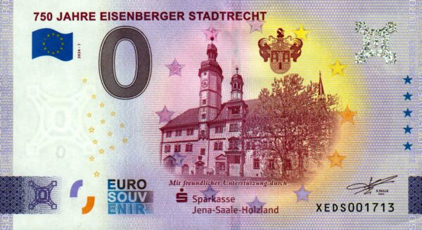750 Jahre Eisenberger Stadtrecht 2024-1 0 euro souvenir banknotes germany