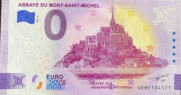 Abbaye du Mont-Saint-Michel 2022-3 0 euro souvenir banknotes france