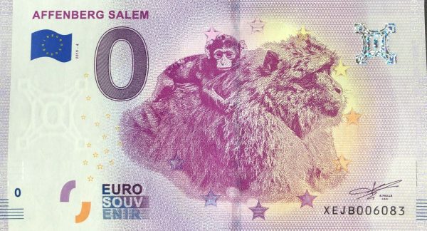 Affenberg Salem 2019-4 0 euro souvenir schein