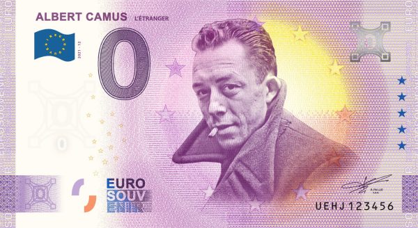 Albert Camus 2021-12 0 euro souvenir banknotes france
