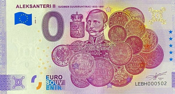 Aleksanteri II 2020-3 0 euro souvenir banknotes schein