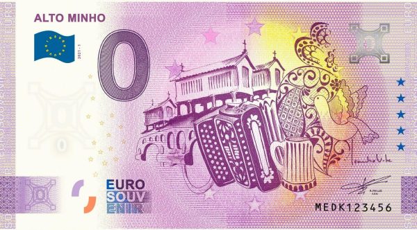 Alto Minho 2021-1 0 euro souvenir portugal banknote portugalsko
