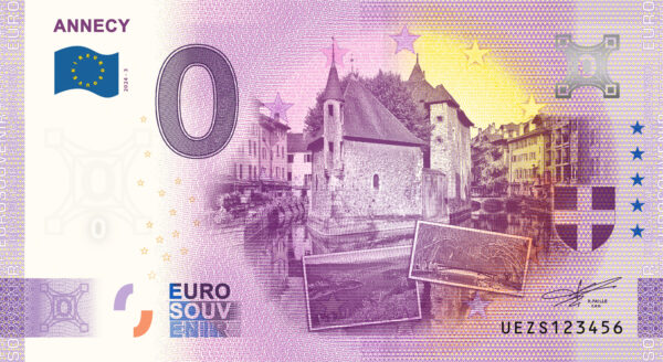 Annecy 2024-3 0 euro souvenir banknotes france