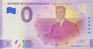 António de Oliveira Salazar 2021-5 0 euro souvenir portugal banknotes