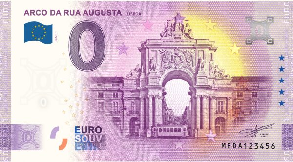 Arco da Rua Augusta 2022-1 lisboa 0 euro souvenir banknotes portugal