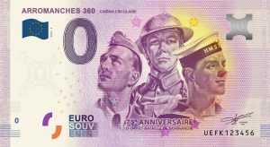 Arromanches 360 cinema circulaire 2019-3 0 euro souvenir bankovka