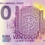 Atelier de Lumiéres, Paris 2019-2 Van Gogh la nuit etoilee 0 euro souvenir banknote