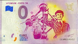 Atomium – Expo 58 2019-3 0 euro souvenir banknotes belgium