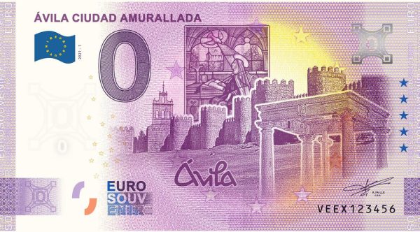 Ávila Ciudad Amurallada 2021-1 0 euro souvenir banknotes spain zeroeuro